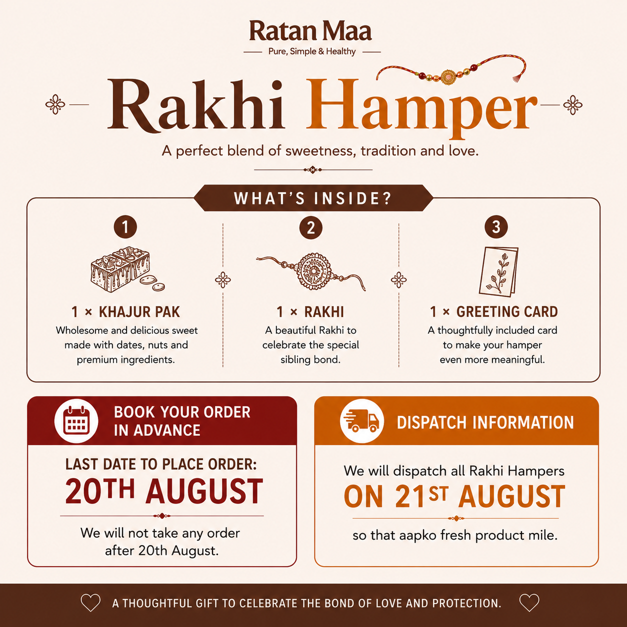 Rakshabandhan Special - Khajur Pak with Rakhi